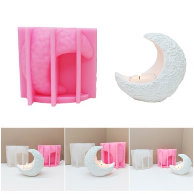 Silicone Handmade Molds Unique 3D Moon Shape Bases Moulds for Crafting