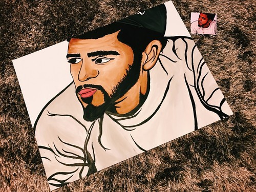 j cole original painting large canvas brand new condition