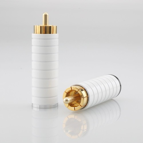 Conector de enchufe macho RCA enchapado en oro de 4 piezas para cable RCA de audio HiFi hágalo usted mismo - Imagen 3 de 6