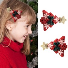 2PCS Christmas Hair Clips for Kids Boys Girls Christmas Tree Clips Hairgrips ...