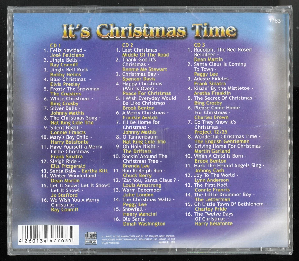 IT'S CHRISTMAS TIME: 3 CD-Box mit 48 Weihnachtsongs (Elvis, Frank Sinatra... NEU - Bild 4 von 4
