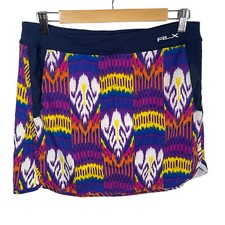 RLX Ralph Lauren Athletic Skort/Skirt Womens Medium Golf Multi Color Pocket