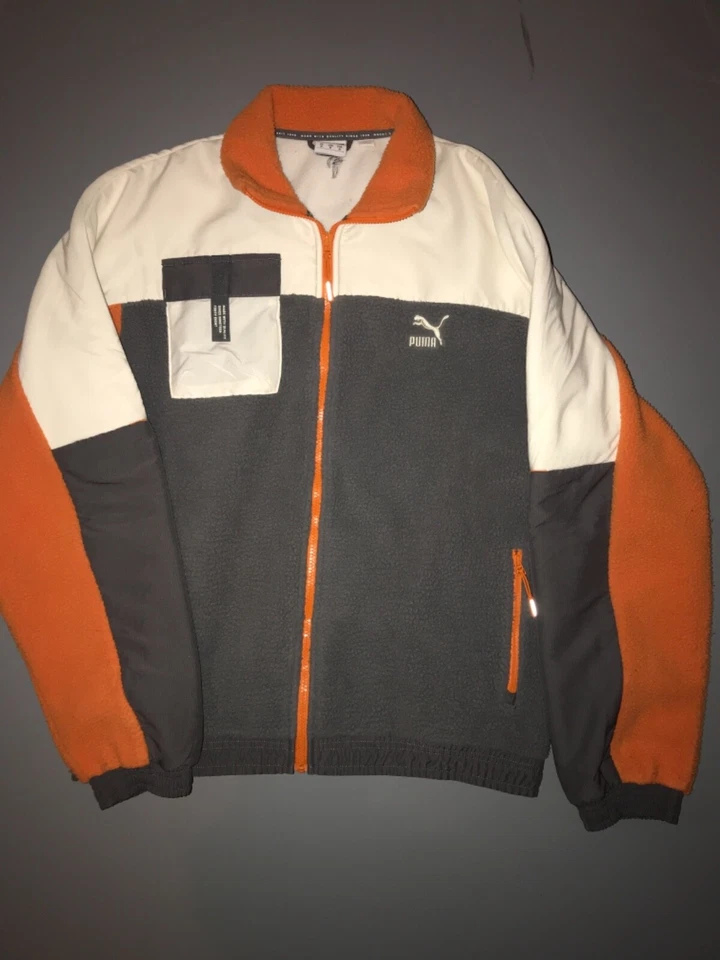 PUMA Puma XTG Trail Woven FZ Jacket White Gray Orange 596731 37 Men's Size M - Image 2 of 4