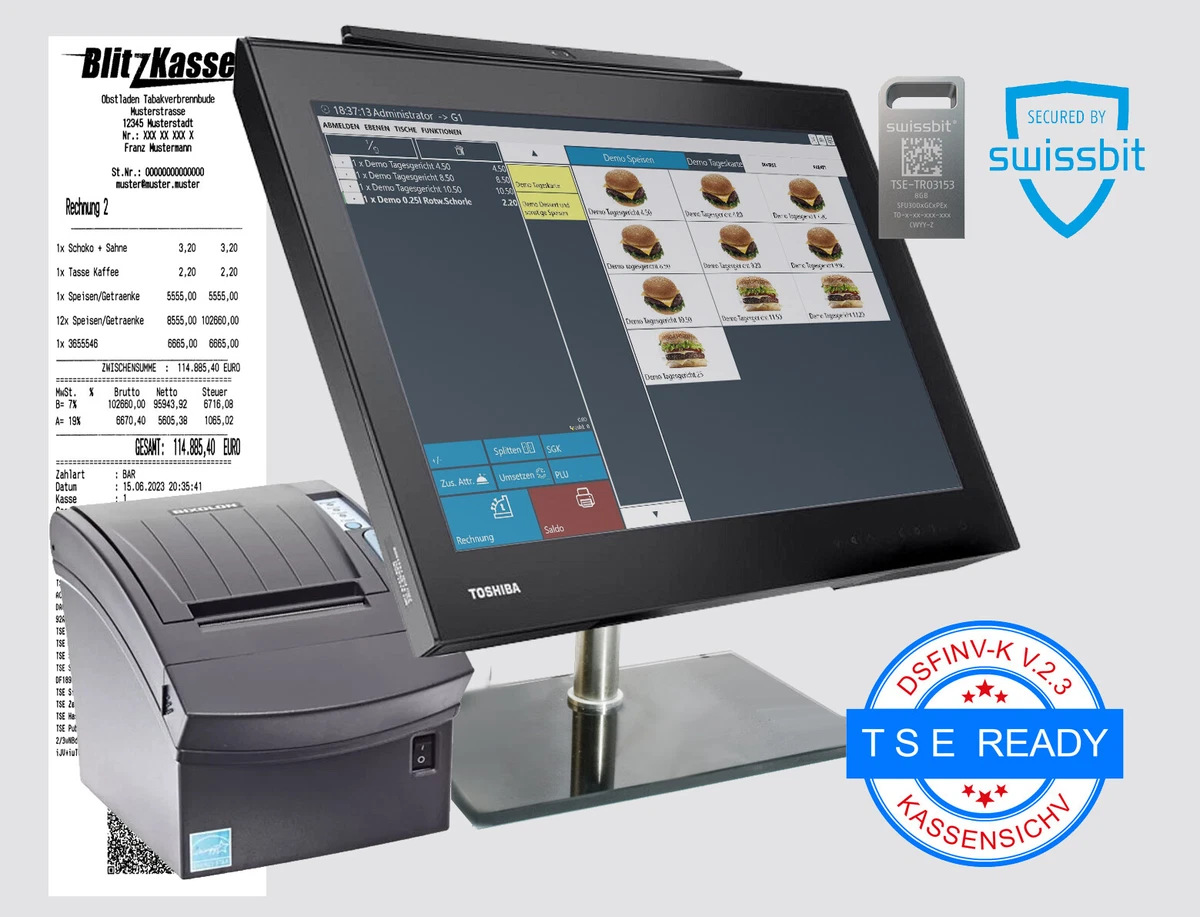 TSE Touch-Gastro-Kasse Mit Bondrucker – BlitzKass Produktbild-Vorschau 3