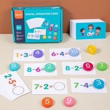 Wooden Maths Aid Childrens Educational Toy Sums, Visual Learning  Primary School