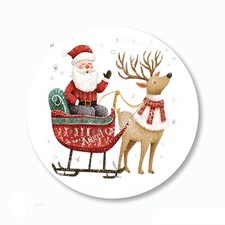 Santa Sleigh Reindeer Christmas Favors Scrapbook Stickers Envelope Seals Labels