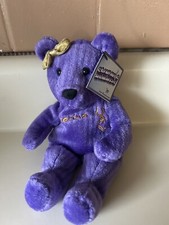 Salvino's Bammers Purple Katarina Witt Ice Skater Plush Plush Teddy Bear 1999 9"