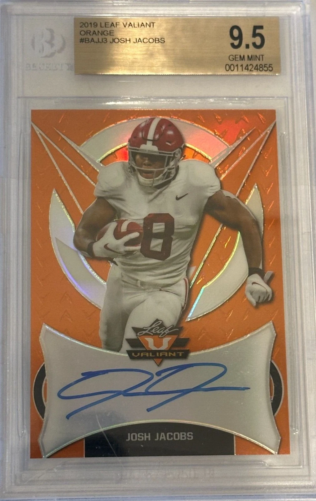 Josh Jacobs Leaf Valiant Autographs #BAJJ3 Orange
