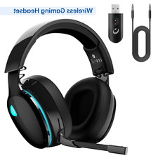 WIRELESS GAMING HEADSET for PS5 PS4 PC Switch with Bluetooth  Microphone