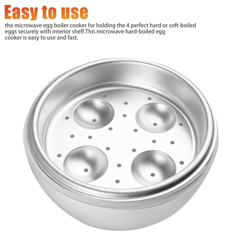 Microwave Egg Cooker for 4 Eggs Boiler Poacher Steamer Easy Peel Design Kitchen