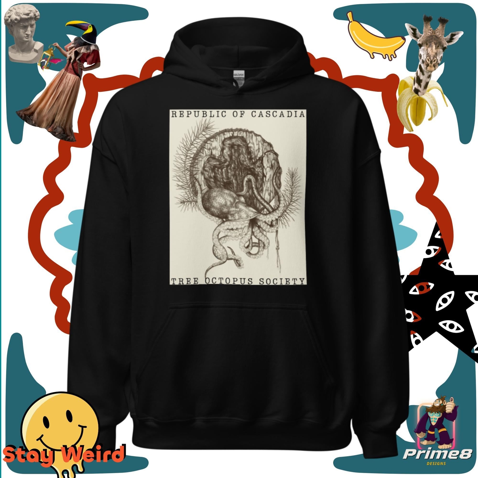 Tree Octopus Society Original Poster Unisex Hoodie image 3