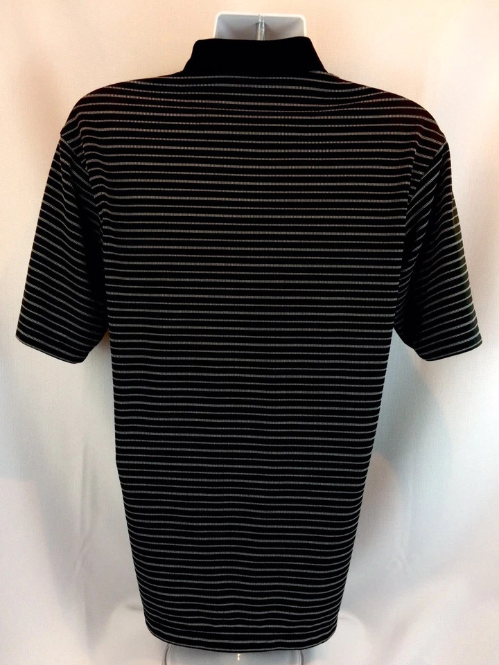 Nike Fit Dry Black And White Stripe Golf Polo Mens Sz M Foto 4 de 4