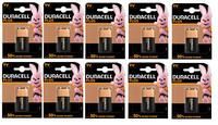 10 Batterie 9V Duracell 6LF22 MN1604 Plus Alkalina Blister