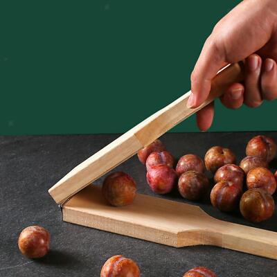 Wooden, Manual Hand Tool for Extracting Plums for Daily Pressing