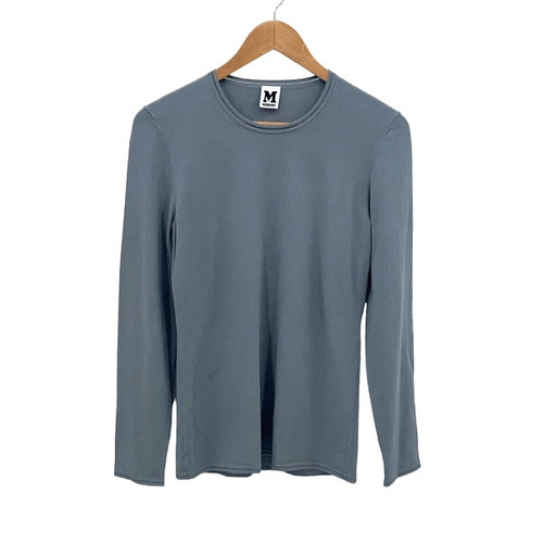 Missoni, Missoni Womens Vintage Ladder Lace Crew Neck Long Sleeve Pullover Top Blue Gray