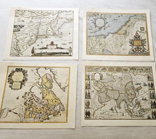 Lot Vintage Deko-Karten 15-16. Jahrhundert: Asien, Kanada Heiliges Land, Neu Belgien - Bild 2 von 19
