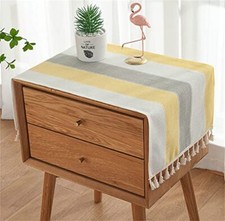 Simple Bedside Table Tassel Cover Cloth, Suitable for Bedside Table TV Yellow