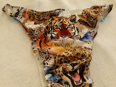 Mens eye of Tiger Print Custom Brief Rio Full back Handmade in USA S M L or xl