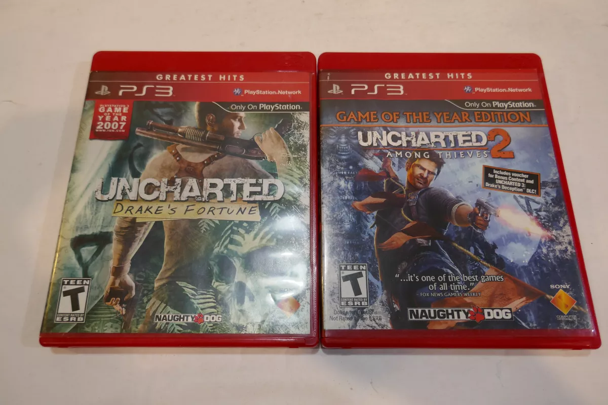 PS3 UNCHARTED 1, 2, & 3 game bundle All With Manuals