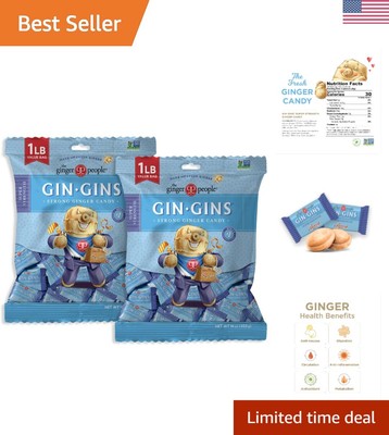 GIN GINS Super Strength   Natural Ginger Candy by   Individually Wrapped Heal...