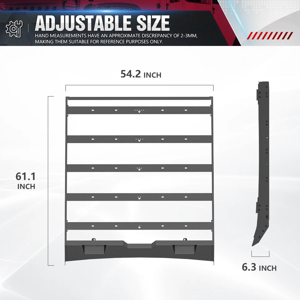 For 09-2014 Ford F-150&Raptor SuperCrew Cab Rooftop Cargo Carrier Luggage Holder - Image 4 of 4
