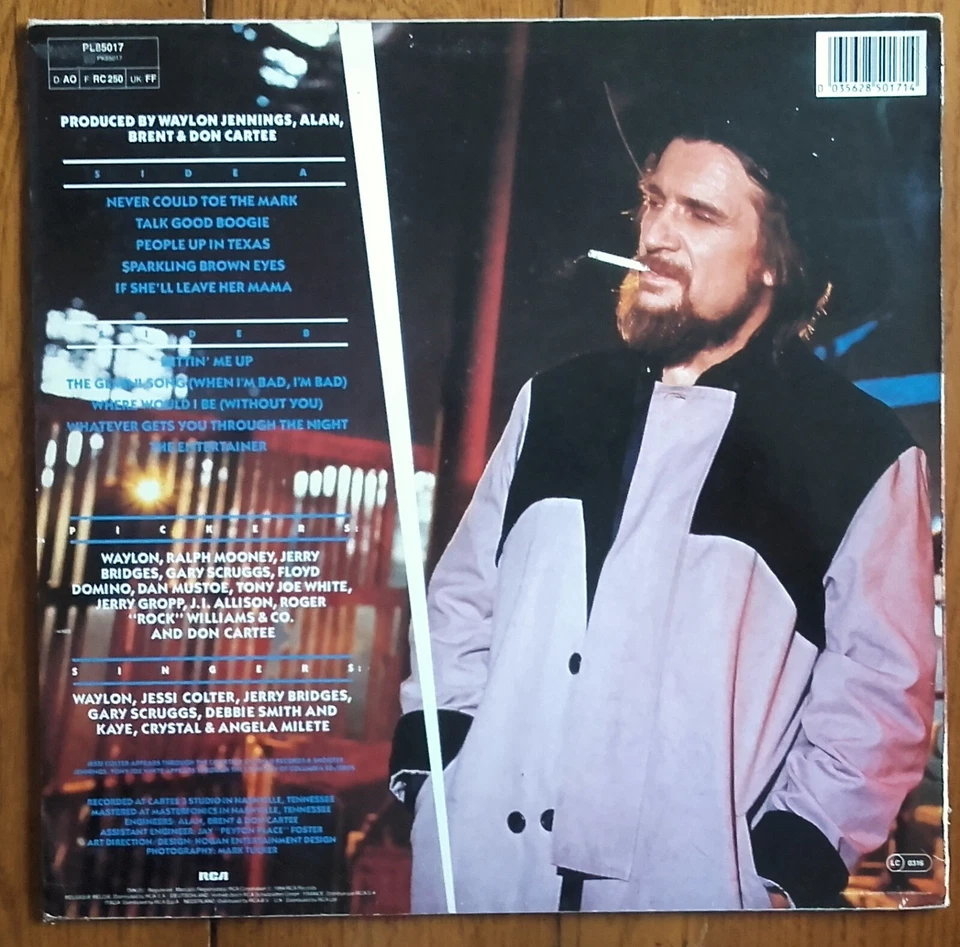 DISQUE VINYLE LP 33t 12" WAYLON JENNINGS « Never could toe the mark GERMANY 1984 - Photo 3/3