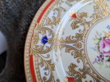 2 X HIGH  QUALITY  MEITO JAPAN SIDE PLATES HAND PAINTED BRIGHT GILDING NORITAKE