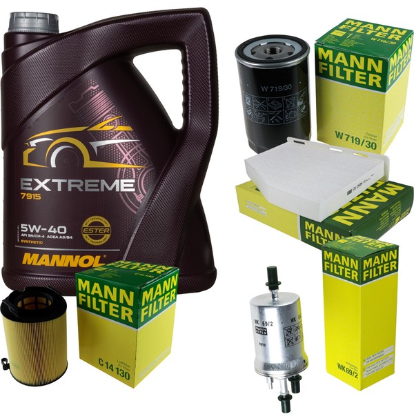 Mann Inspektionspaket 5L Mannol Extreme 5W-40 FüR Vw Golf V 1.6 Audi A3-image