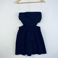 NEW Petal & Pup Dress Womens Medium Black Strapless Open Back Resort Chic Casual