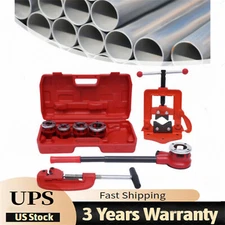 Pipe Threader Ratchet Typeand5 Dies Set Pipe Cutter Threading Tool 1/2" Up to 2"