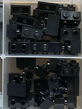 LEGO Parts - Black Brick 1 x 2 w Studs on Side - No 11211 - QTY 40
