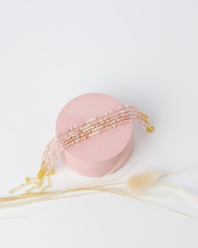 A++ Dainty Pearl & Pink Opal Faceted Round Gemstone Beaded Necklaces 24'' Girls - Picture 18 of 18