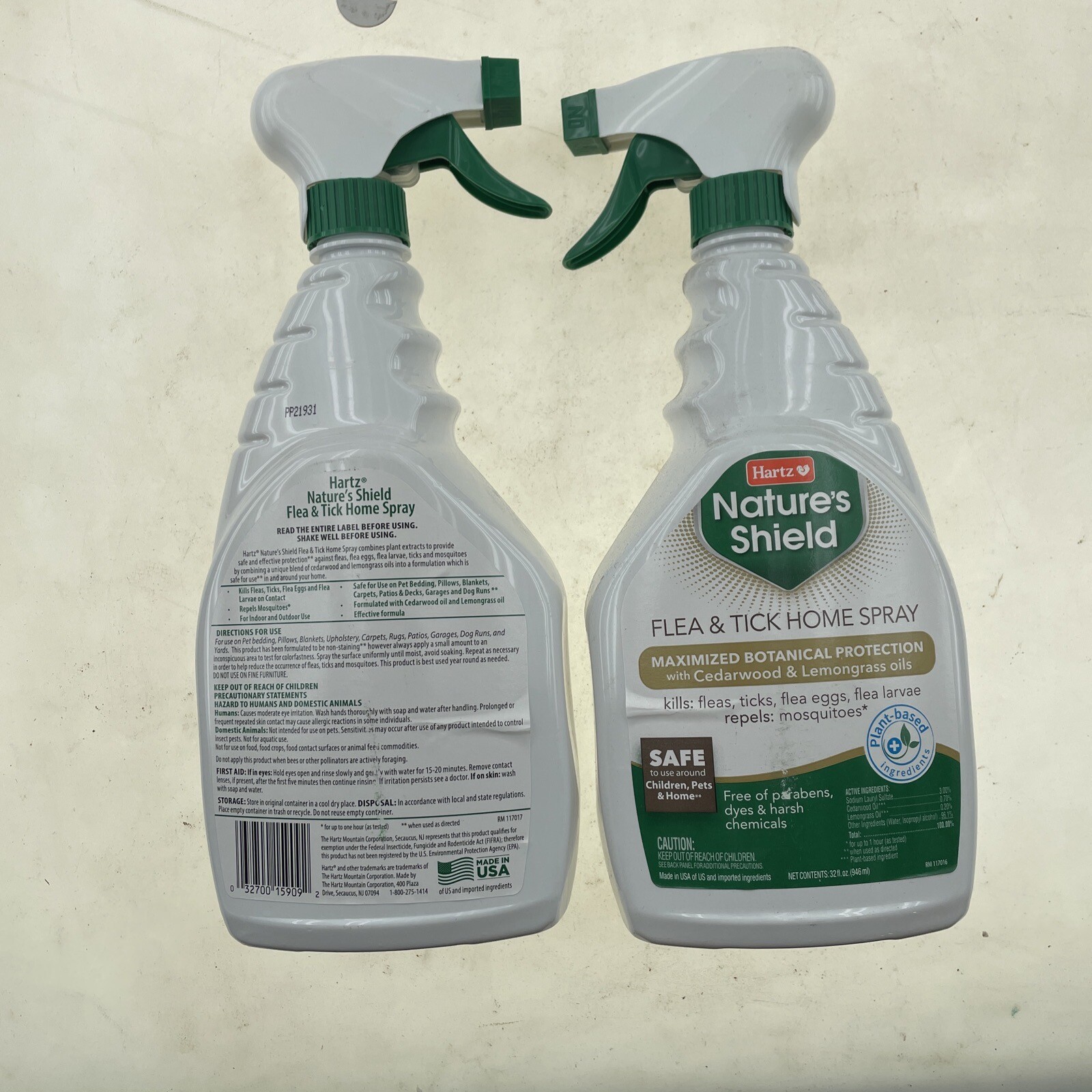 Hartz Flea and Tick Home Spray Flea Treatment for Dogs/Cats 32oz X 2