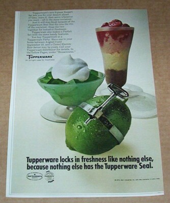 1970 print ad page - Tupperware Seal containers dessert LIME vintage ...