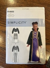 Simplicity R10652 Girls Princess Witch Costume Uncut Sewing Pattern Size 3 - 8