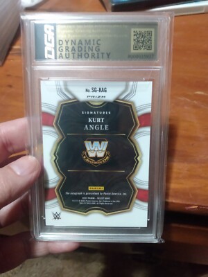 Kurt Angle 2023 Panini Select WWE Red Wave Prizm Signatures #SG