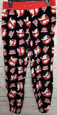 Ghostbusters Black Women's Fleece Pajama PJs Lounge Pants
