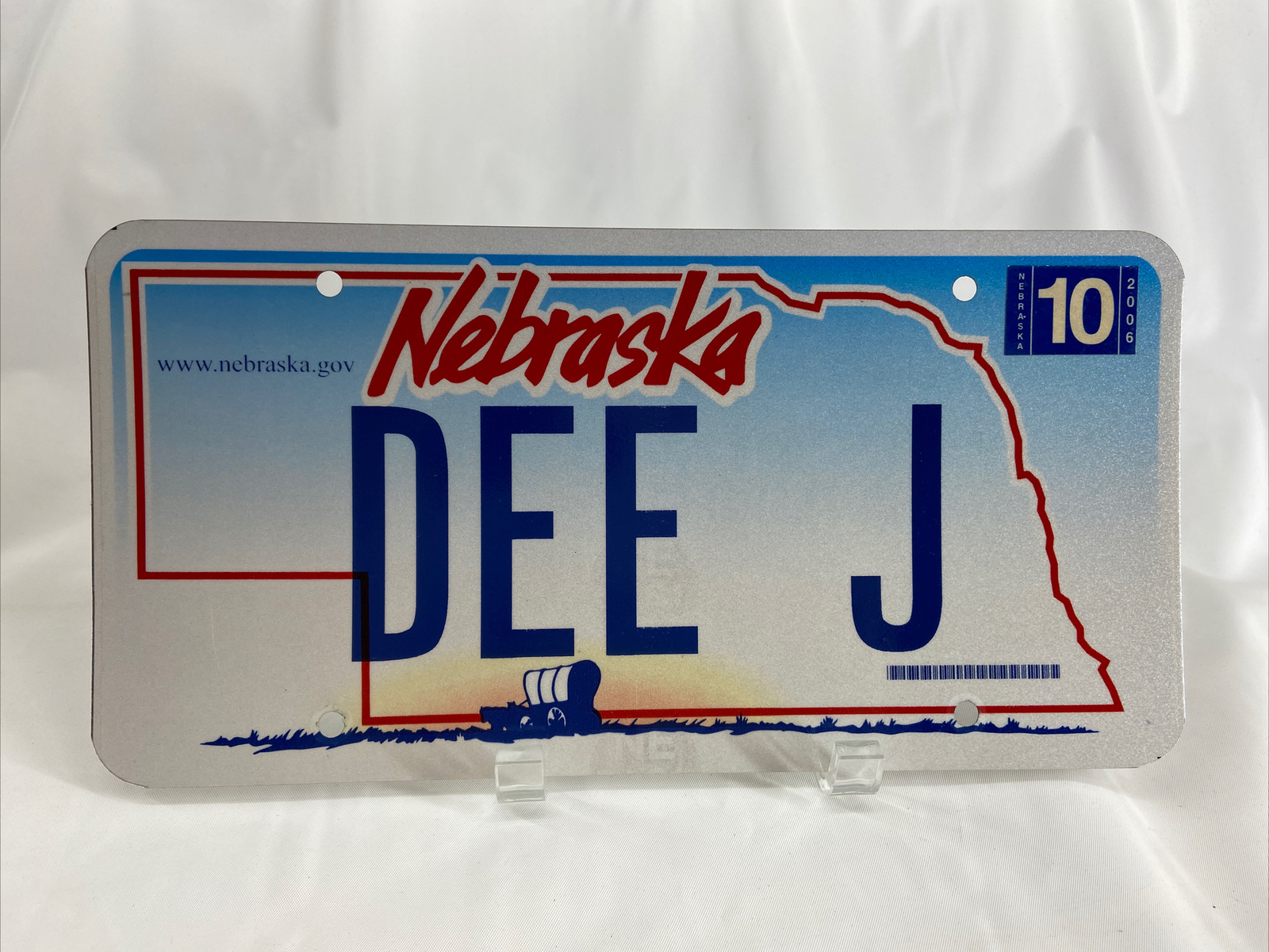 DEE J Vintage Vanity License Plate Nebraska Personalized Auto ManCave