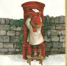 2 X Posting A Card Winter Christmas Paper Napkins - Ideal for Art Decoupage 84