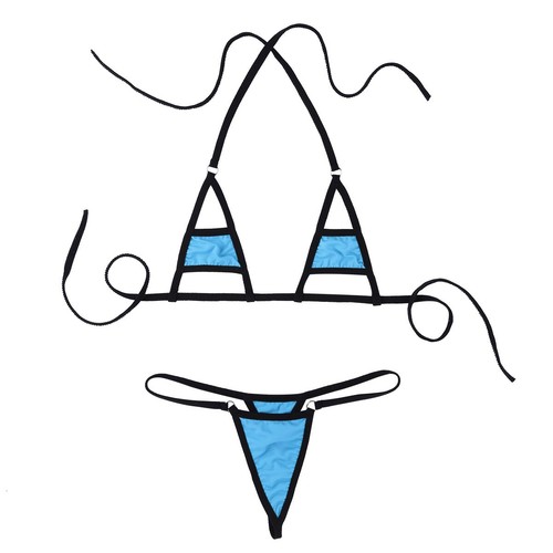 Sexy Women Lingerie Mini Thong Bikini Tankini Crop Tank Bra Top Briefs Swimwear - Picture 101 of 125