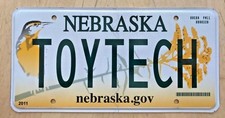 NEBRASKA GRAPHIC BIRD VANITY LICENSE PLATE " TOY TECH " TOYS KIDS MATTEL