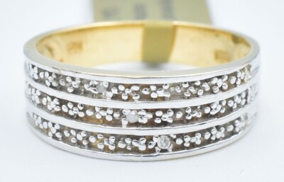 GENUINE DIAMOND RING 10K YELLOW GOLD - New With Tag