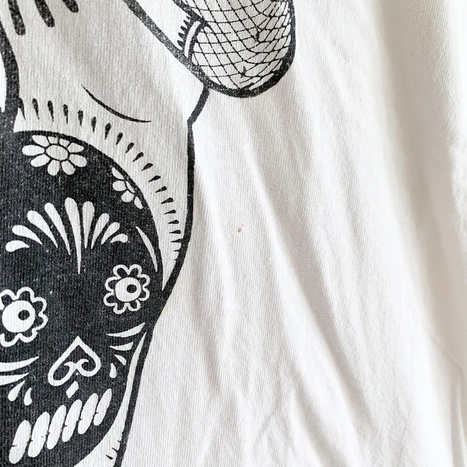 Rebel 8 Vintage Dia De Los Muerte Mike Giant White Cut-Off Tee Shirt XL [Read] - Image 4 of 4