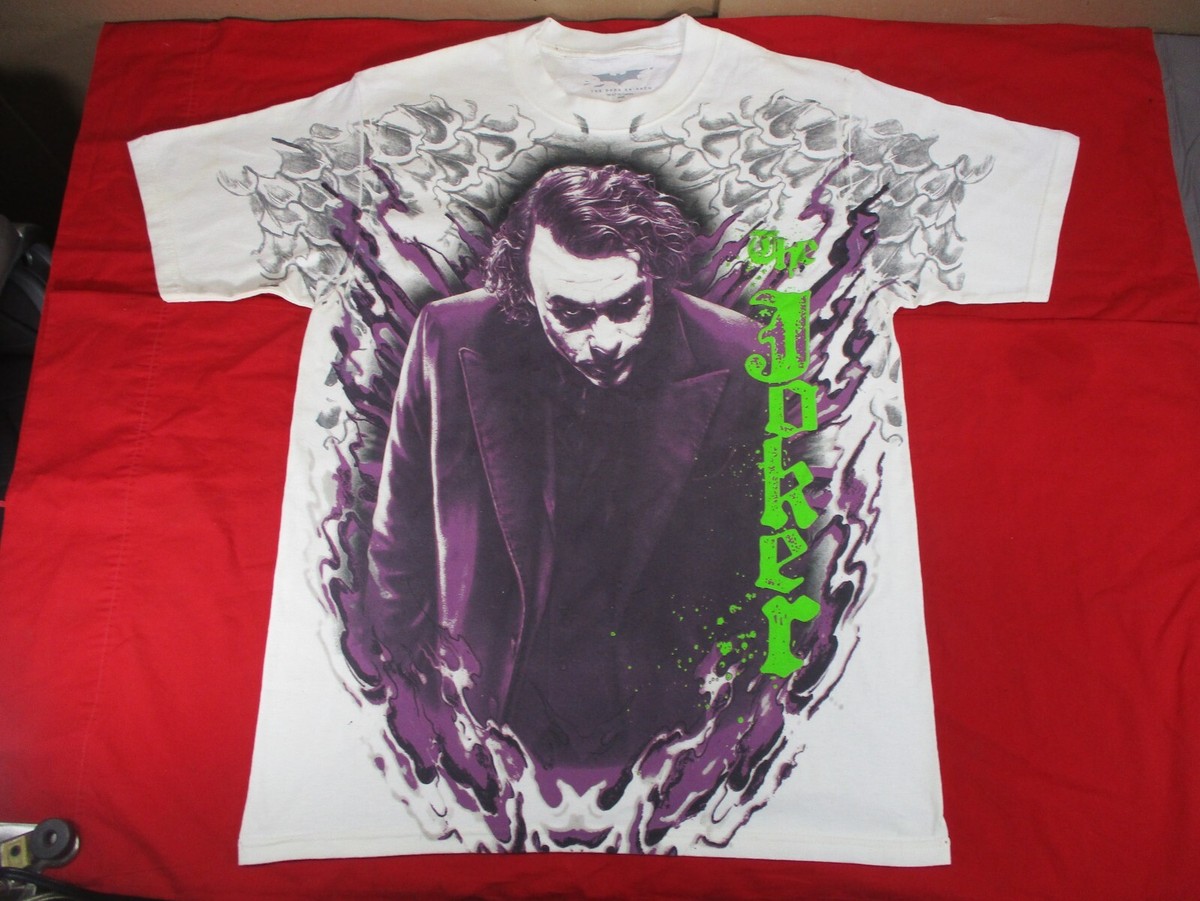 Vtg Y2K 2000 Dark Knight The Joker Heath Ledger Official T-Shirt