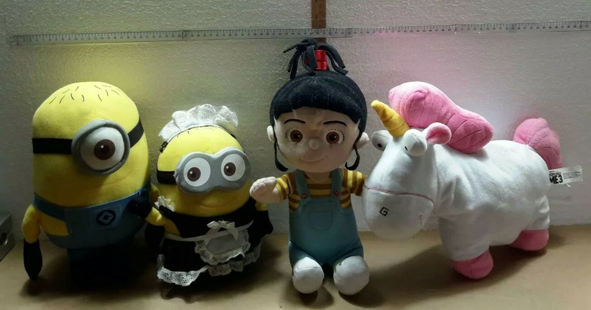 Peluche AGNES LA LICORNE BOB FEMME DE MENAGE STUART Les MINIONS  20à30cm