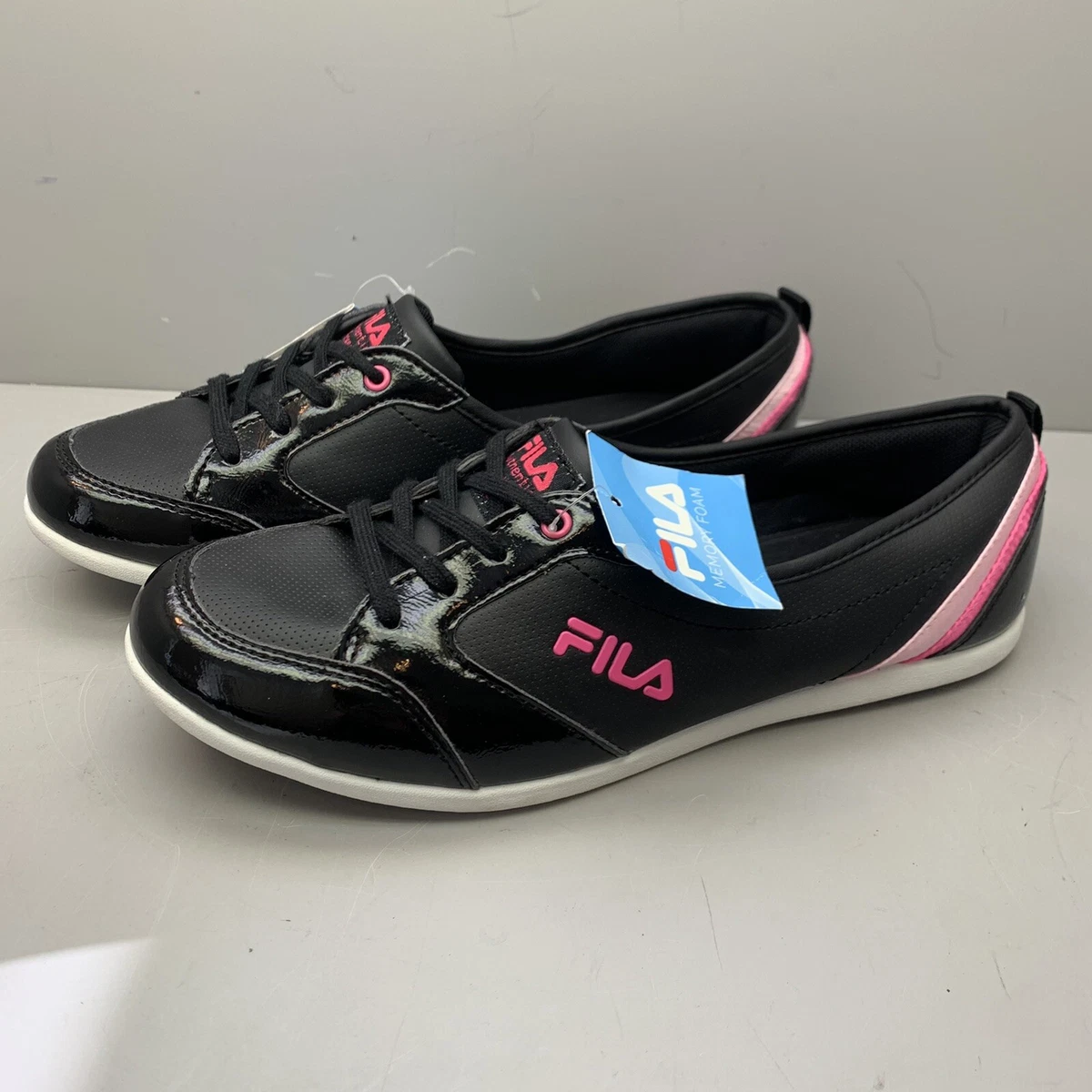 FILA Women s Size 8 US Black Pink Flats Sneakers Trainers UK 40 New with Tags