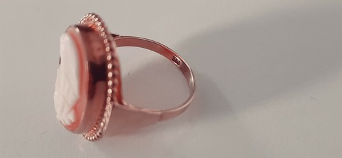 GOLD RING ° GEMME °333 / 1000 ° 8 Kt ° Frauenportrait ° Muschel ° Goldschmuck ° - Picture 8 of 11