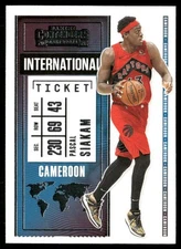 Pascal Siakam 2020-21 Panini Contenders International Ticket #9 Toronto Raptors