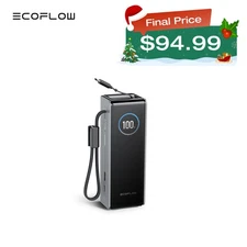 EcoFlow Rapid Power Bank 25000mAh 100W Built-in & Retractable Cables Compatible