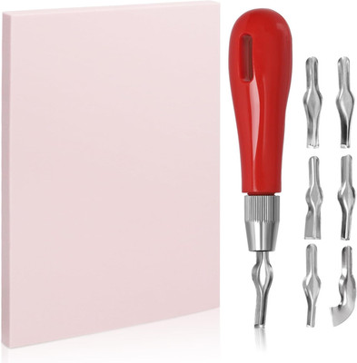 8Pcs Gummi Stempel Carving Tools mit Linoleum Block Assortment Kit, Stempel mach